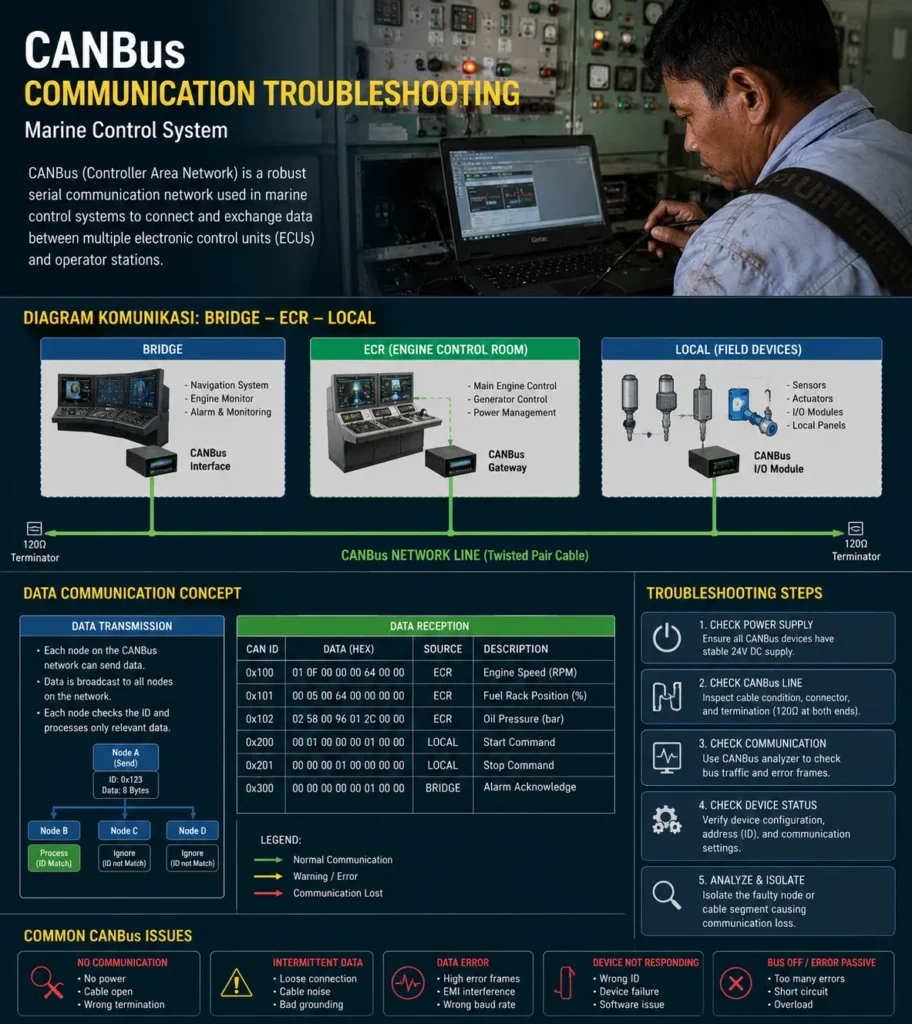 CANBus communication system on ship