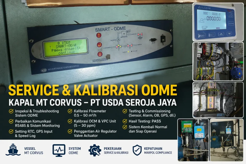 Service dan Kalibrasi Oil Discharge Monitoring Equipment (ODME) Kapal MT Corvus – PT USDA Seroja Jaya