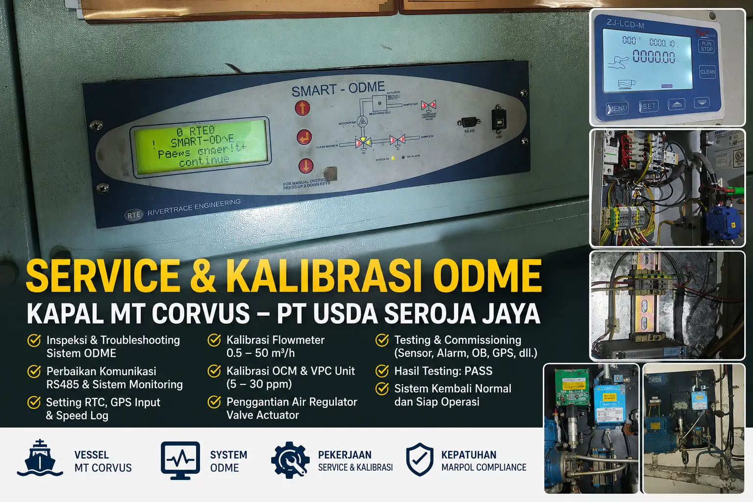Service dan Kalibrasi Oil Discharge Monitoring Equipment (ODME) Kapal MT Corvus – PT USDA Seroja Jaya