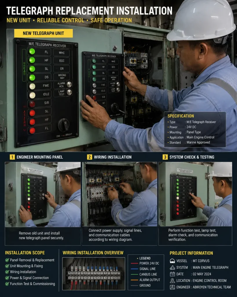 telegraph system replacement installation