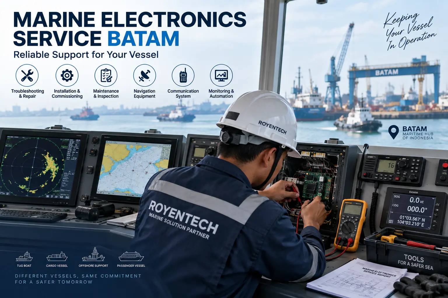 Marine Electronics Service Batam untuk Perawatan dan Perbaikan Elektronik Kapal