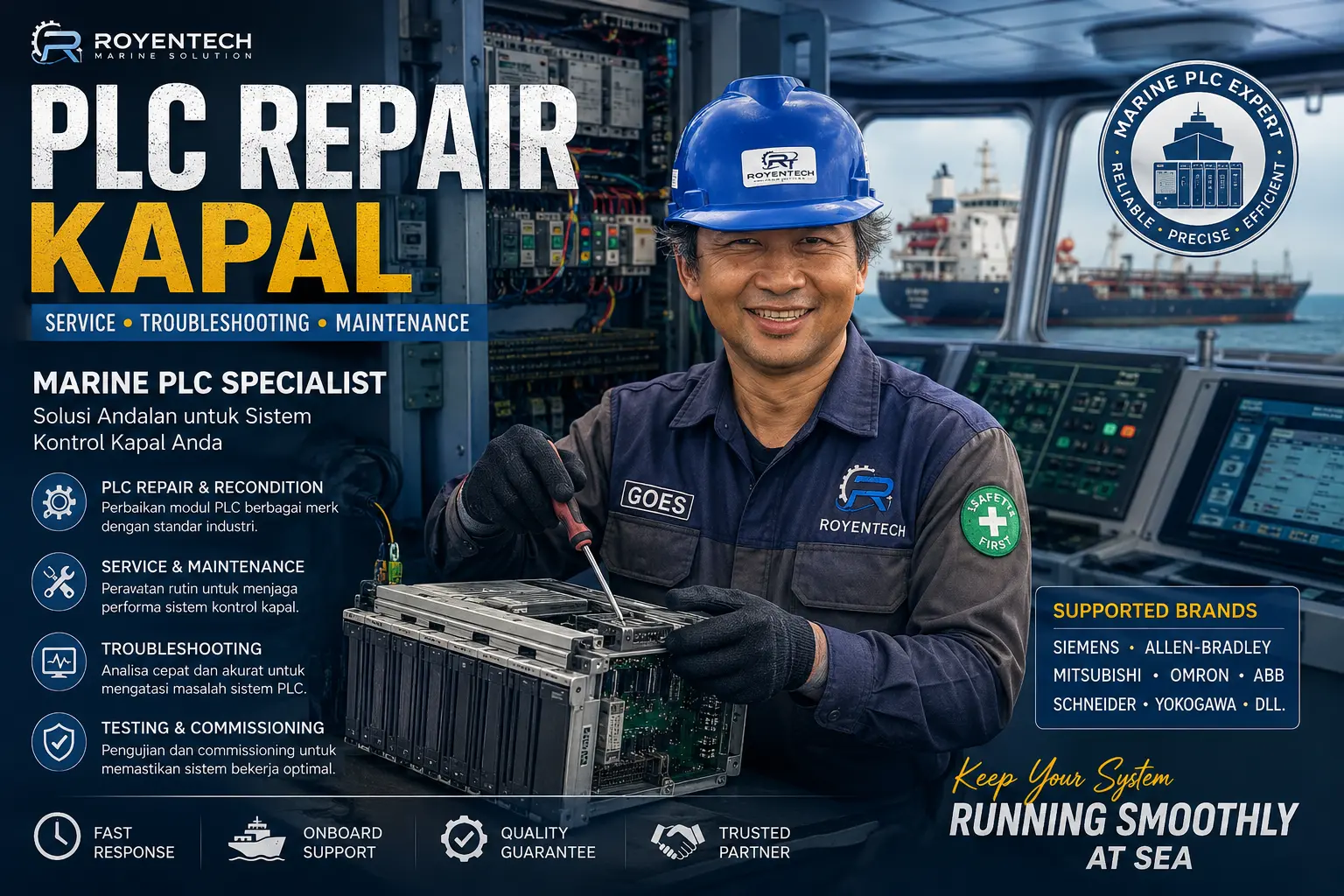 PLC repair kapal dan troubleshooting marine automation